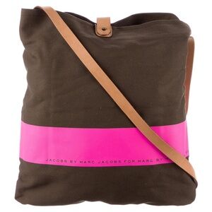Marc Jacobs Canvas Tote Bag w/ Leather Strap